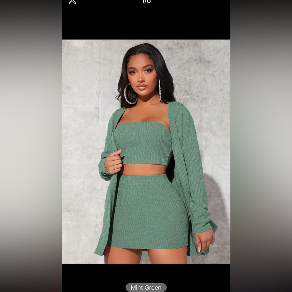 3 pc tube top skirt outfit